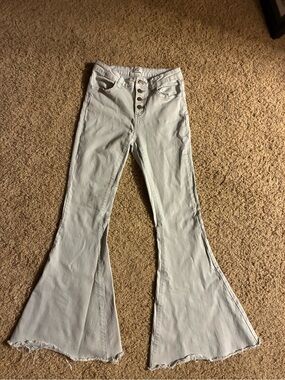 easel Light Wash High-Rise Flare Jeans